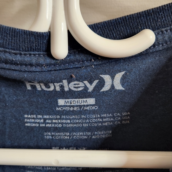 Hurley Mens Blue Graphic Shirt Sleeve Tee T-Shirt Summer Casual - Picture 4 of 5